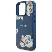 Husa premium pentru  iPhone 16 Pro Max compatibila MagSafe Guess Luxury Series - Albastru