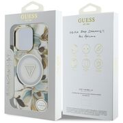 Husa premium pentru  iPhone 16 Pro Max compatibila MagSafe Guess Luxury Series - Bej
