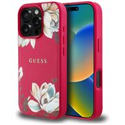 Husa premium pentru  iPhone 16 Pro Max compatibila MagSafe Guess Luxury Series - Fucsia
