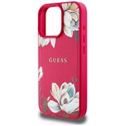Husa premium pentru  iPhone 16 Pro Max compatibila MagSafe Guess Luxury Series - Fucsia