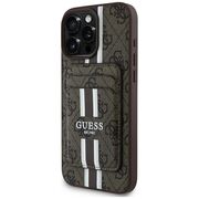 Husa premium pentru  iPhone 16 Pro Max compatibila MagSafe Guess Luxury Series - Maro