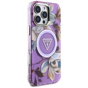 Husa premium pentru  iPhone 16 Pro Max compatibila MagSafe Guess Luxury Series - Mov