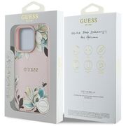Husa premium pentru  iPhone 16 Pro Max compatibila MagSafe Guess Luxury Series - Roz pal