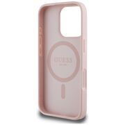 Husa premium pentru  iPhone 16 Pro Max compatibila MagSafe Guess Luxury Series - Roz pal
