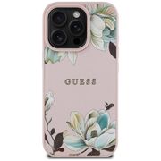 Husa premium pentru  iPhone 16 Pro Max compatibila MagSafe Guess Luxury Series - Roz pal
