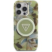 Husa premium pentru  iPhone 16 Pro Max compatibila MagSafe Guess Luxury Series - Verde