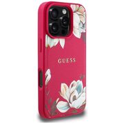 Husa premium pentru  iPhone 16 Pro compatibila MagSafe Guess Luxury Series - Fucsia