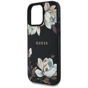Husa premium pentru  iPhone 16 Pro compatibila MagSafe Guess Luxury Series - Negru print