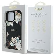Husa premium pentru  iPhone 16 Pro compatibila MagSafe Guess Luxury Series - Negru print
