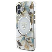 Husa premium pentru  iPhone 16 compatibila MagSafe Guess Luxury Series - Alb