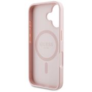 Husa premium pentru  iPhone 16 compatibila MagSafe Guess Luxury Series - Roz neon