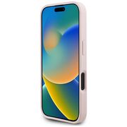 Husa premium pentru  iPhone 16 compatibila MagSafe Guess Luxury Series - Roz neon