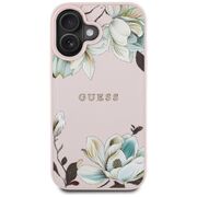 Husa premium pentru  iPhone 16 compatibila MagSafe Guess Luxury Series - Roz neon