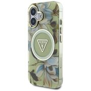 Husa premium pentru  iPhone 16 compatibila MagSafe Guess Luxury Series - Verde