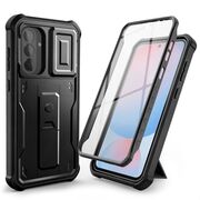 Pachet 360: Husa cu folie integrata Samsung Galaxy A56 5G KEVLAR PRO360 (fata spate), cu protectie lentile, negru