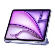 Husa pentru Apple iPad Air 13 2025 / 2024 M3, M2 Soft Shell tip stand, functie sleep / wake-up si slot pentru stylus, protectie 360 - lavanda