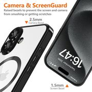 Husa pentru iPhone 16e cu MagSafe si protectie pentru lentile anti-shock 1.5 mm transparent - negru