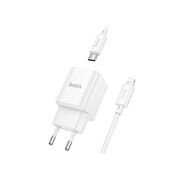 Set incarcator iPhone fast charge pentru priza XO plus cablu de incarcare PD, USB-C - Lightning (iPhone) 20W, alb