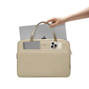 Geantă premium pentru laptop, compatibilă cu modele Macbook, Dell, HP, Lenovo - Protecție elegantă și funcțională, compatibilitate 13 - 14 inch, bej