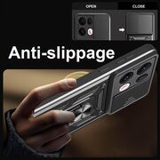 Husa pentru Oppo Reno 13 Ring Armor Kickstand Tough Rugged Cover cu protectie camera - albastru