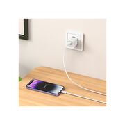 Set incarcator iPhone fast charge pentru priza XO plus cablu de incarcare PD, USB-C - Lightning (iPhone) 20W, alb