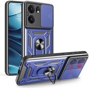 Husa pentru Oppo Reno 13F, 13FS 4G, 5G Ring Armor Kickstand Tough Rugged Cover cu protectie camera - albastru