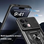 Husa pentru Oppo Reno 13 Ring Armor Kickstand Tough Rugged Cover cu protectie camera - albastru