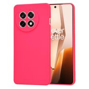 Husa pentru  OnePlus 13R Liquid Silicone, subțire, captusita cu microfibra, anti amprentă, protectie cameră foto, Fucsia