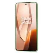 Husa pentru  OnePlus 13R Liquid Silicone, subțire, captusita cu microfibra, anti amprentă, protectie cameră foto, Verde deschis