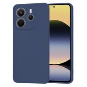 Husa pentru  Xiaomi Redmi Note 14 4G Liquid Silicone, subțire, captusita cu microfibra, anti amprentă, protectie cameră foto, Albastru