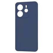 Husa pentru  Xiaomi Redmi Note 14 4G Liquid Silicone, subțire, captusita cu microfibra, anti amprentă, protectie cameră foto, Albastru