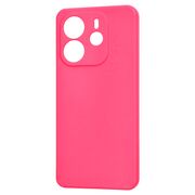 Husa pentru  Xiaomi Redmi Note 14 4G Liquid Silicone, subțire, captusita cu microfibra, anti amprentă, protectie cameră foto, Fucsia