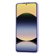 Husa pentru  Xiaomi Redmi Note 14 4G Liquid Silicone, subțire, captusita cu microfibra, anti amprentă, protectie cameră foto, Lavanda