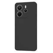 Husa pentru  Xiaomi Redmi Note 14 4G Liquid Silicone, subțire, captusita cu microfibra, anti amprentă, protectie cameră foto, Negru