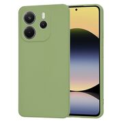 Husa pentru  Xiaomi Redmi Note 14 4G Liquid Silicone, subțire, captusita cu microfibra, anti amprentă, protectie cameră foto, Verde