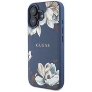 Husa premium pentru  iPhone 16 compatibila MagSafe Guess Luxury Series - Albastru