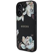 Husa premium pentru  iPhone 16 compatibila MagSafe Guess Luxury Series - Negru print
