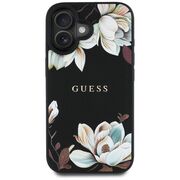 Husa premium pentru  iPhone 16 compatibila MagSafe Guess Luxury Series - Negru print