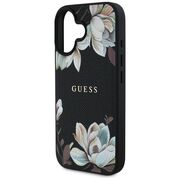 Husa premium pentru  iPhone 16 compatibila MagSafe Guess Luxury Series - Negru print