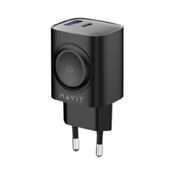 Incarcator priza 1 x USB, 1 x USB Type-C, Wireless Watch Havit 22W UC132 EU, negru