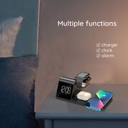 Statie incarcare wireless 15W 3 in 1 cu ceas digital si alarma Havit W3042, negru