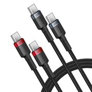 [Pachet 2x] Cablu date Fast Charge Type-C Baseus 100W, 5A, 1m - Black/Red, Black/Grey, P10318306003-00