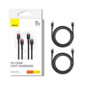 [Pachet 2x] Cablu date Fast Charge Type-C Baseus 100W, 5A, 2m, P10318306003-01
