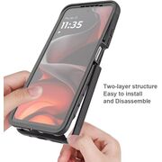Pachet 360: Husa cu folie integrata pentru Motorola Moto G15 / Moto G15 Power / Moto E15 / Moto G05 fata-spate Defense360 - negru