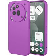Husa pentru  Nothing Phone (3a) Pro Liquid Silicone, subțire, captusita cu microfibra, anti amprentă, protectie cameră foto, Mov