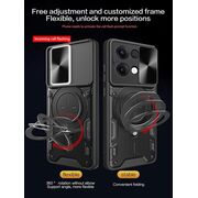 Husa pentru  Oppo Reno 13 cu protecție pentru cameră și suport magnetic integrat Ring Shockproof, Roz