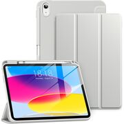Husa pentru iPad 11 2025 11 inch Soft Shell cu functie wake-up/sleep si compartiment pentru Apple Pen, tip stand, protectie 360, space grey