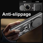 Husa pentru Realme 14 Pro+ Plus Ring Armor Kickstand Tough Rugged Cover cu protectie camera, Negru