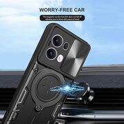 Husa pentru  Oppo Reno 13 Pro cu protecție pentru cameră și suport magnetic integrat Ring Shockproof, Negru