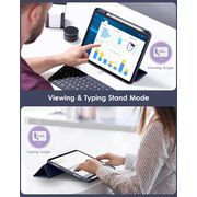 Husa pentru iPad 11 2025 11 inch Soft Shell cu functie wake-up/sleep si compartiment pentru Apple Pen, tip stand, protectie 360, navy blue